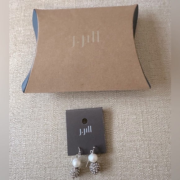 J Jill Pearl & Pave Drop Earrings NWT - Picture 3 of 5